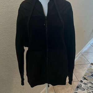 GTSQ Men’s Size S Hybrid Full Zip Hoodie Black Closet Staple Sporty Casual NWT